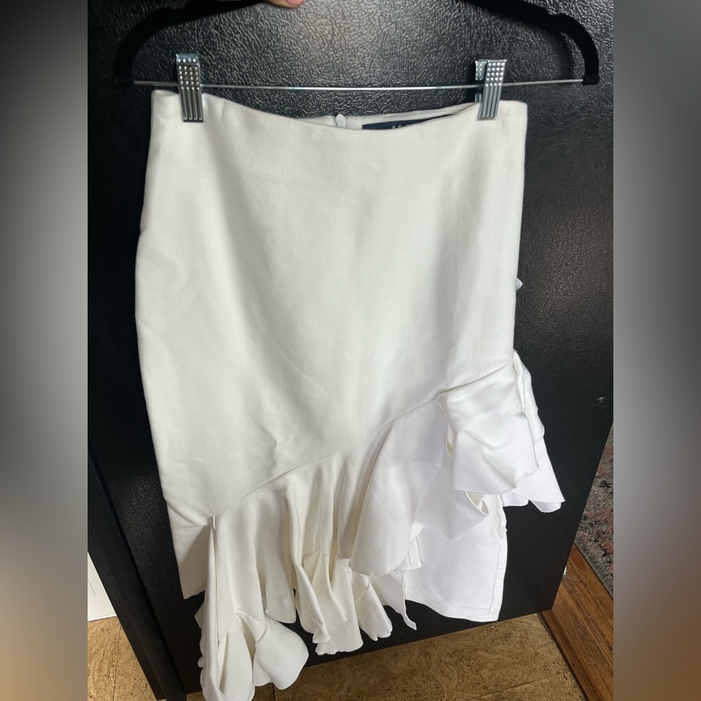 Jacquemus White Asymmetrical Midi Skirt